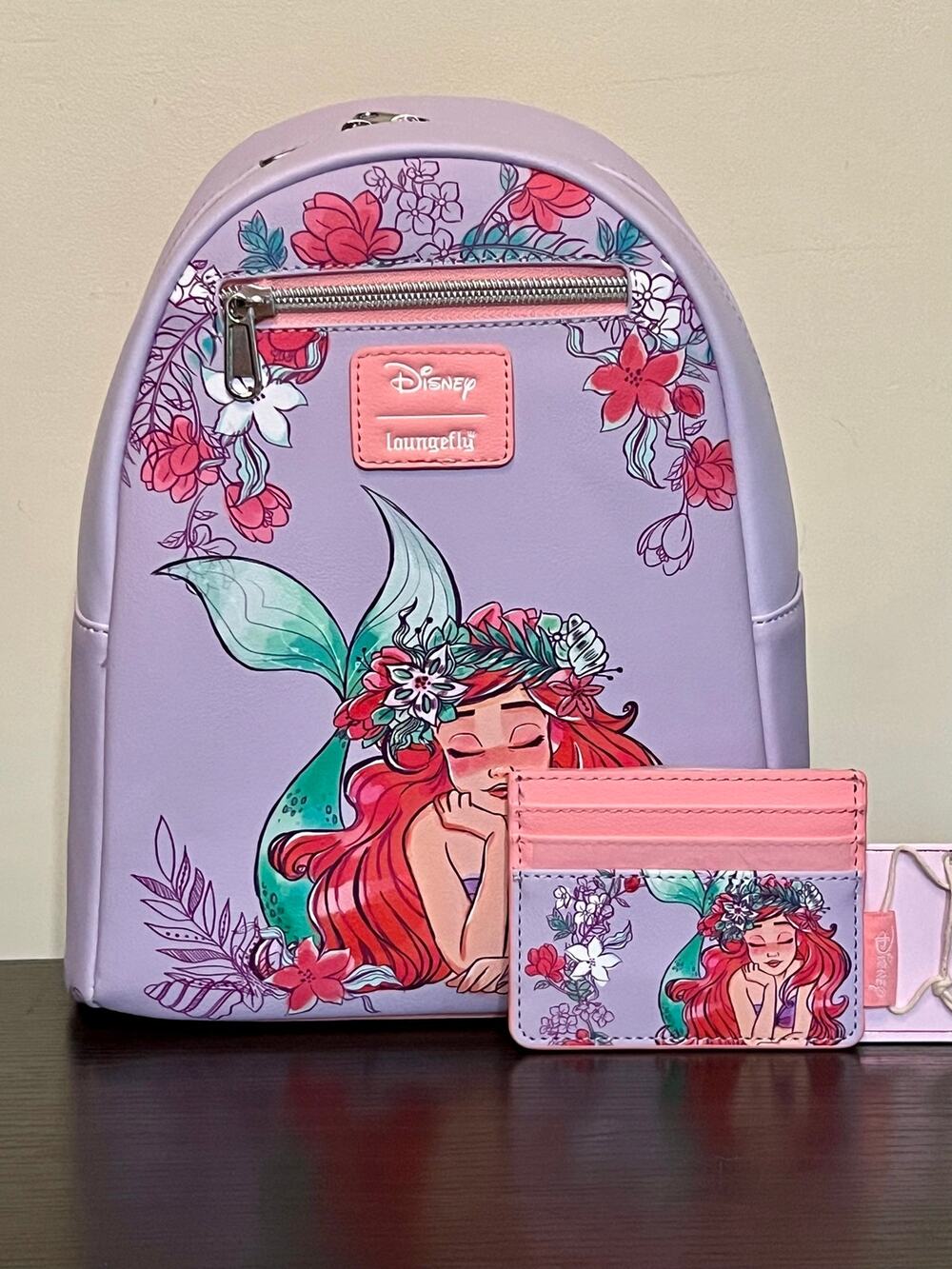 Loungefly Disney The Little Mermaid Floral Dream Mini Backpack/Card Holder